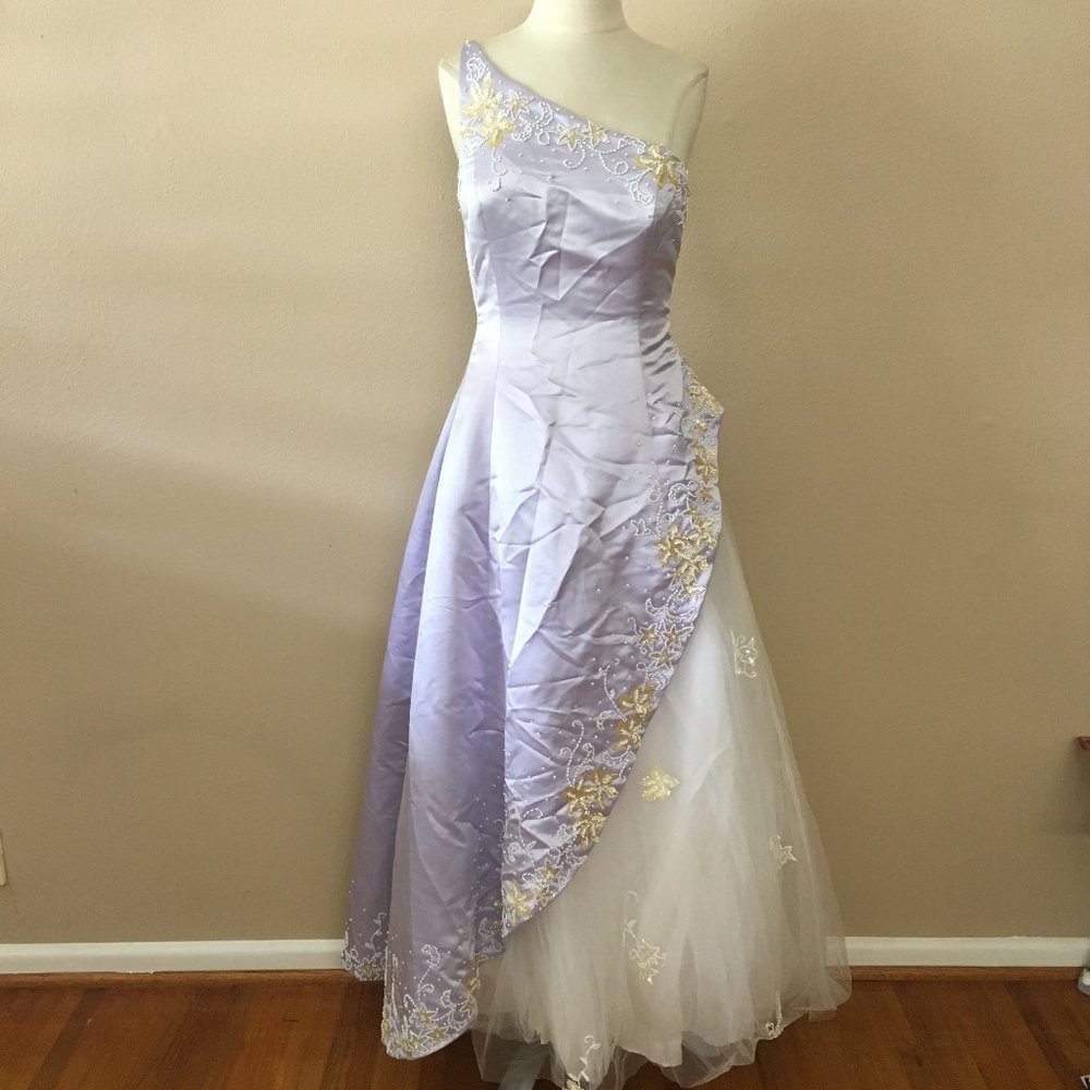 lilac beaded tulle floral princess fairy dress